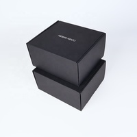Boîte à chaussures pliante personnalisée en papier avec impression de logo, carton ondulé noir, carton d'expédition, impression numérique