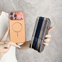 Coque de téléphone portable en PC givré électroplaqué, magnétique, anti-traces de doigts, compatible avec la charge sans fil, antichoc, protection de l'appareil photo