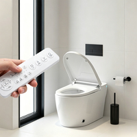 Bidet de douche intelligent avec siège chauffant, conception sans réservoir, design allongé en S, pour salle de bain européenne moderne, luxe, télécommande intelligente