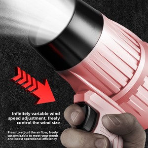 มอเตอร์ไร้แปรงถ่านเกรดอุตสาหกรรม 21V เครื่องเป่าลมไร้สายแบบพกพา เครื่องมือ DIY แบตเตอรี่ลิเธียมแบบชาร์จได้ น้ำหนัก 1.5 กก. ระดับเสียง 75 เดซิเบล รับประกัน 1 ปี - Product Image 4