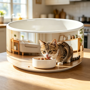 Ciotola per Cani in Ceramica Grande 1100ml, Stampa Personalizzata, Sicura per Alimenti, Bianca, Consegna Rapida dagli USA - Product Image 1