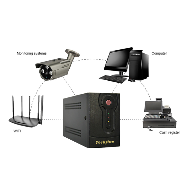 Techfine Offline Uninterruptible Power Supply 600VA 650VA 700VA 750VA 800VA 1200VA Computer UPS 12V