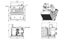 Système de refroidissement de compresseur industriel Huajing avec échangeur de chaleur intégré côté froid, capacité de refroidissement de 400 W, 24 VDC, 9,0 A, 61 dB