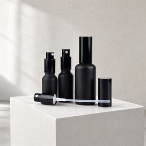 Cosmetic <b>Bottle</b> Set Matte Black Empty Pump Spray Packaging For Perfume Skincare <b>Travel</b> Wholesale Bulk Supplier - Product Image 5