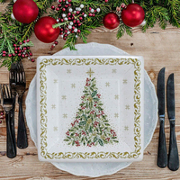 Fournisseur direct pour une assiette en papier jetable moderne de 7 pouces Assiette à dessert carrée résistante à l'huile pour les fêtes de Noël Supermarché