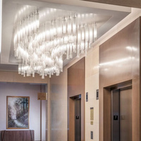 Décoration personnalisée du hall d'hôtel, lustre en feuille de lotus, salle de banquet, lustre moderne en verre LED pour hôtel
