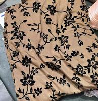 Noir Spandex Stretch maille peluche fleur tissu brodé flocage Tulle élastique maille pour femmes maillot de bain robe Base chemise