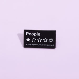 Pin <span class=keywords><strong>de</strong></span> esmalte creativo humorístico, revisión <span class=keywords><strong>de</strong></span> película <span class=keywords><strong>de</strong></span> una estrella, broche negro, mochila, sombrero, accesorios <span class=keywords><strong>de</strong></span> solapa, insignia <span class=keywords><strong>de</strong></span> Metal, joyería al por mayor - Product Image 2