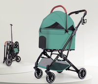 Poussette pour animaux de compagnie avec cadre métallique, détachable, 4 roues, légère, pliable, pour les voyages en plein air