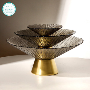 Fruit Bowl Glass With Copper Base Large Creative Luxury Retro Design For Party Decor - Product Image 4