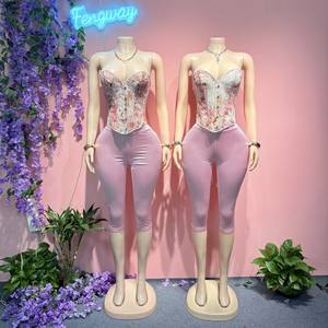 Haut <span class=keywords><strong>corset</strong></span> vintage artistique, bustier structuré avec baleines pour un effet liftant et sculptant + Pantalon court extensible - Product Image 1