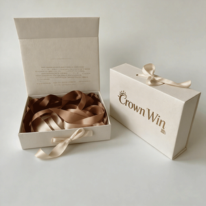 Custom Clothing Packaging Boxes Biodegradable Folding Rigid Cardboard Magnetic Closure Embossing Sponge Lining Satin Ribbon - Product Image 2