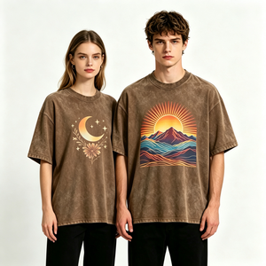 T-shirt Homme Premium en Coton 100% avec Impression DTG, Effet Délavé, Coupe Oversize, Logo Personnalisé, Streetwear, Épaules Tombantes, Grammage Lourd, Motif Graphique - Product Image 3
