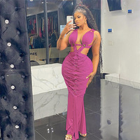 Robe moulante plissée, robe maxi élégante et sexy à décolleté, robes décontractées pour femmes, robes élégantes pour femmes