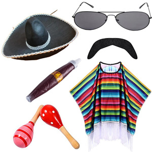 Capa <span class=keywords><strong>Mexicana</strong></span> <span class=keywords><strong>para</strong></span> Halloween, Disfraz <span class=keywords><strong>para</strong></span> Cosplay, Fiesta de Baile, Disfraz <span class=keywords><strong>para</strong></span> Adultos y Niños, Divertida Capa con Cinta y Trajes <span class=keywords><strong>para</strong></span> Carnaval - Product Image 3