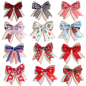 Tersedia goni Natal pita tepi kabel busur untuk hiasan pohon karangan bunga - Product Image 6