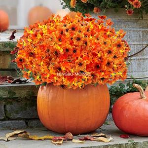 20 paquetes de flores artificiales naranjas resistentes a los rayos UV, plantas de plástico de imitación para exteriores para decoración de macetas de porche - Product Image 1