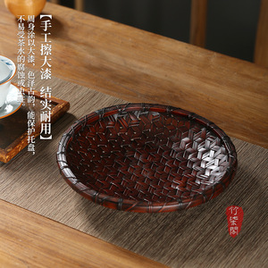 Bamboo Handmade Fruit Tray Geometric Pattern Residential Use Gift Craft - Product Image 3