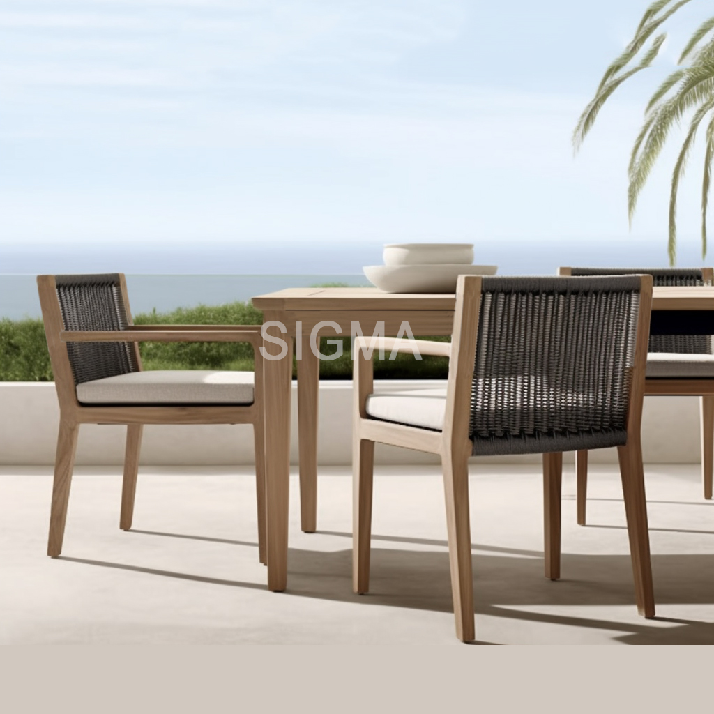 Sigma Customized Size Round Teak Table Furniture Wooden Garden Furniture
