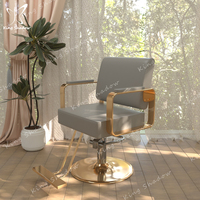 Chaise de Barbier Inclinable en Fer Robuste avec Repose-Pieds Réglable pour Salon de Coiffure et Barbier - Mobilier Commercial pour Salon - Vente Chaude