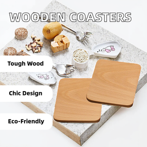 Sous-verre en bois écologique de luxe OEM vente en gros Acacia liège bambou noyer hêtre tapis et tampons - Product Image 2