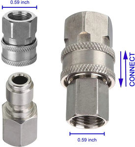Juego de adaptadores de manguera de pistola de agua para lavadora de alta presión G3/8 conector rápido Kit de <span class=keywords><strong>desconexión</strong></span> rápida de chorro de pulverización de acero inoxidable para coche - Product Image 3