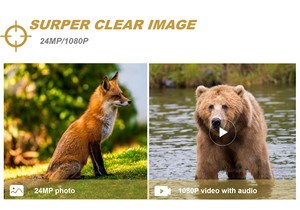 กล้องวงจรปิดพลังงานแสงอาทิตย์ WiFi 1080p 24MP สำหรับเกม กล้องรักษาความปลอดภัย กล้องสอดแนมล่าสัตว์ สีดำ พร้อมระบบมองเห็นกลางคืน ตรวจจับความเคลื่อนไหว - Product Image 3