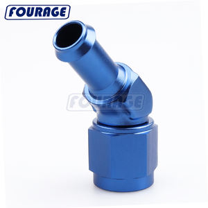 Fourage 45-Grad-Aluminiumbuchse AN bis 5/16 "3/8" 1/<span class=keywords><strong>2</strong></span> "Barb Push-on-Schlauch anschluss adapter - Product Image 3