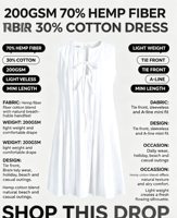 Robe décontractée plissée sans manches pour femme en chanvre-coton, nouvelle collection été, style européen-américain transfrontalier