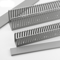 Goulotte de câblage isolée en PVC ignifuge grise 40*100, raccords de goulotte de câblage solide et flexible avec accessoires de gestion de câbles à fentes