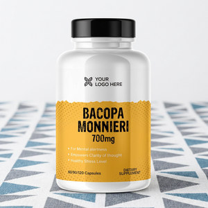 Cápsulas de Bacopa Orgánica Natural de Alta Calidad Nutricore, 60 Cápsulas por Frasco, Suplemento Saludable para el Nivel de Estrés para Adultos - Product Image 1