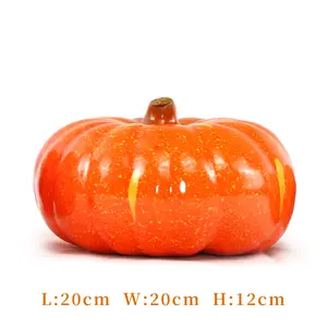 2024 Large Orange Plastic Foam Pumpkin Hand Painted Harvest Festival Autumn Imitation Pumpkin Thanksgiving Party Home Decor