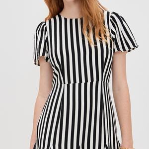 Vestido a rayas personalizable de verano para mujer, minivestidos transpirables informales - Product Image 2