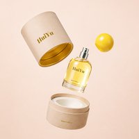 Flacon vaporisateur de parfum rond personnalisé HuiYu, 30 ml, flacon en verre vide, diffuseur de brume, flacon de voyage portable avec couvercle à boule coloré