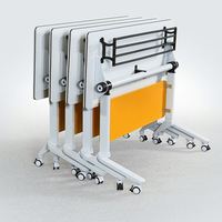 Table de conférence pliante directe usine avec panneau rabattable et roulettes – Bureau mobile pour le bureau, l'école et la formation