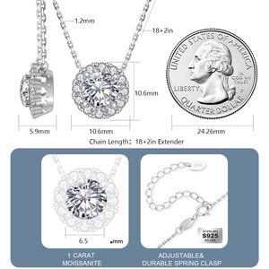 Collana con ciondolo a forma di fiore placcato in oro 14K 925 in argento Sterling 1CT GRA VVS <span class=keywords><strong>Moissanite</strong></span> con diamanti con ciondolo a forma di cuore da donna - Product Image 3