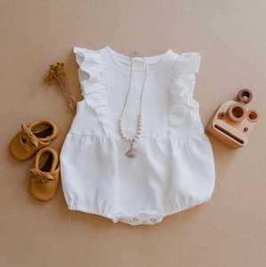 2025 Baby Baby Meisjes Jumpsuit Zomer Baby Pasgeboren Korte Mouwen Linnen Katoenen Romper - Product Image 6
