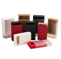 Emballage personnalisé brun Transparent PVC givré manchon boîte coulissante en papier Kraft boîtes à tiroirs avec fenêtre transparente