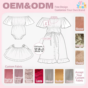 Ensemble <span class=keywords><strong>2</strong></span> pièces pour fille, imprimé Noël, comprenant une barboteuse à épaules dénudées et manches volantées et une jupe à nouer assortie, vêtements de boutique festifs pour bébé - Product Image 2