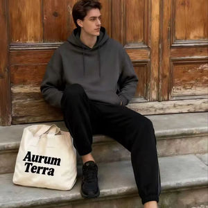 Sac fourre-tout en toile de coton portable, design lettres, sac de shopping en coton biologique écologique pour les courses quotidiennes - Product Image 1