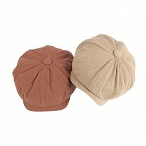 Wholesale Vintage Tweed <b>Flat</b> Cap Newsboy Beret Solid Color 8 Panel Unisex Polyester/Cotton Casual Sports Party <b>Hats</b> - Product Image 1