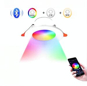 Đèn <span class=keywords><strong>downlight</strong></span> <span class=keywords><strong>LED</strong></span> thông minh Tuya Smart tích hợp Bluetooth, RGBWC, điều chỉnh độ sáng, chất liệu PA+AL, lắp trần, dùng cho phòng ngủ/phòng khách, điều khiển từ xa, đạt chứng nhận. - Product Image 3
