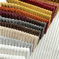 Tissu en velours côtelé 100% polyester, 300 GSM, largeur 142 cm, lourd, durable et résistant à la décoloration pour une utilisation longue durée