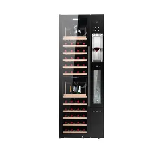 Встроенный холодильник с холодильником и диспенсером для вина, 64 бутылки