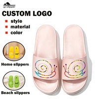 Sandales d'été personnalisées pour femmes, imprimées avec un motif d'escargot coloré, imperméables, douces, pour l'intérieur, la maison, la plage, chaussures pour femmes en gros