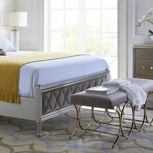 Exclusive Design Platform Bed Luxury Modern King Size Queen Bed Bedroom Furniture Set Upholstered Bunk Bed Frame With Headboard