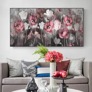 Large Size Pink Flowers Canvas Paintings Prints Modern Nordic Aesthetic Artwork Colourful Wall Posters Pictures Home Decor