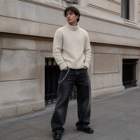 Pull-over classique rayé pour homme en coton 100% à séchage rapide, personnalisable ODM/OEM - Tricot vintage d'automne