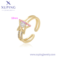 X000883670 Bijoux XUPING Mode Élégant Nouveauté Arrivée Cuivre écologique Forme d'étoile Plaqué or 14 carats Bague ouverte pour femmes