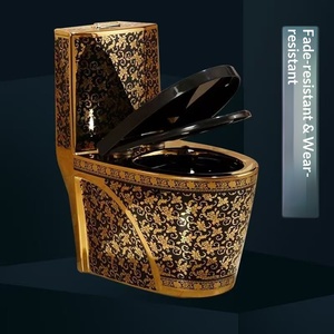 Exportation - Nouvelle <span class=keywords><strong>toilette</strong></span> monobloc <span class=keywords><strong>de</strong></span> style européen dorée, en céramique électroplaquée, à super écoulement, économie d'<span class=keywords><strong>eau</strong></span>, désodorisante, <span class=keywords><strong>de</strong></span> luxe, à poser au sol - Product Image 4